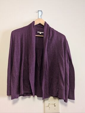 Eileen Fisher Organic Cotton Open Cardigan Purple Small